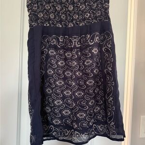 Mango Navy Paisley Mini Dress